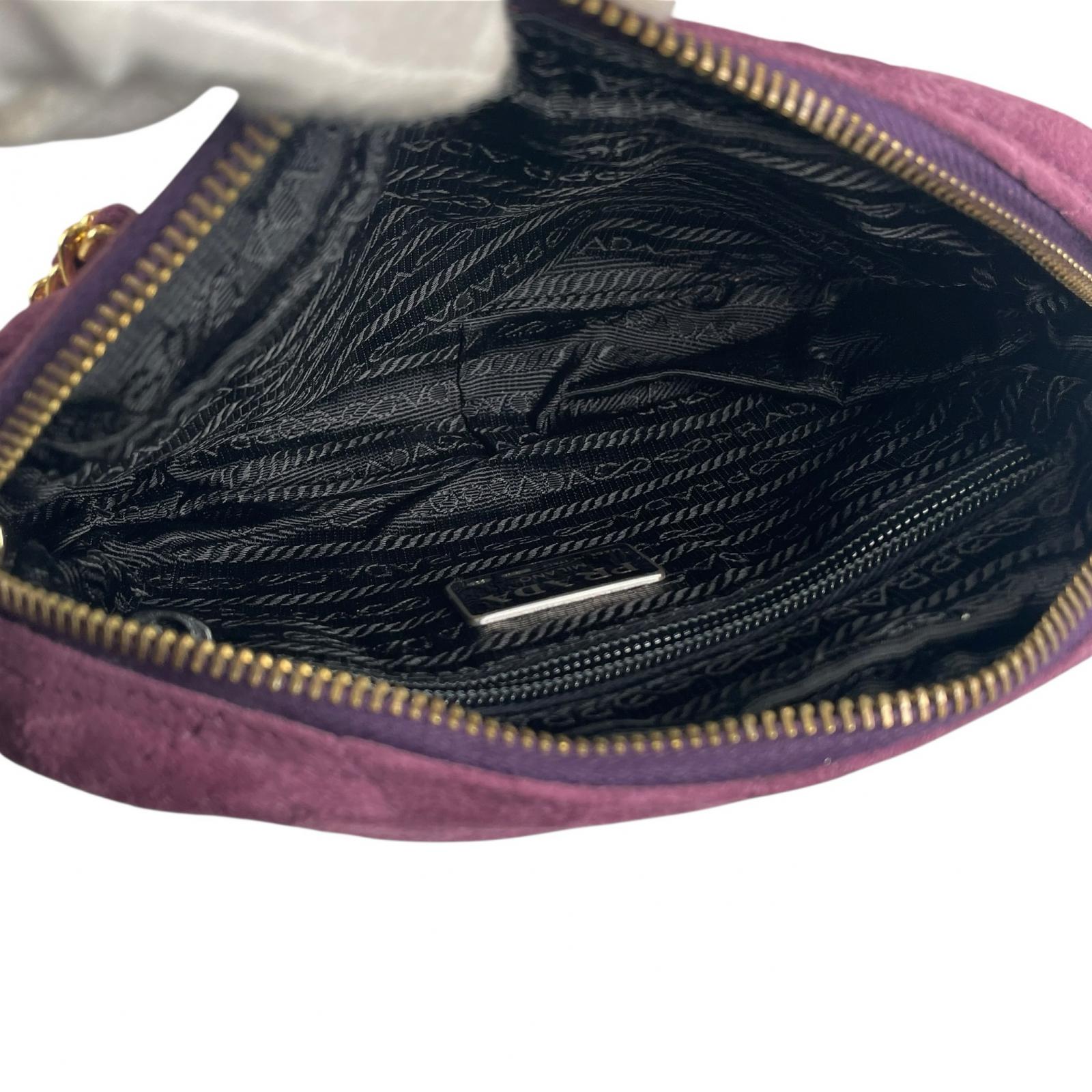 PRADA Triangular logo Shoulder Bag purple Women【used】 | eBay
