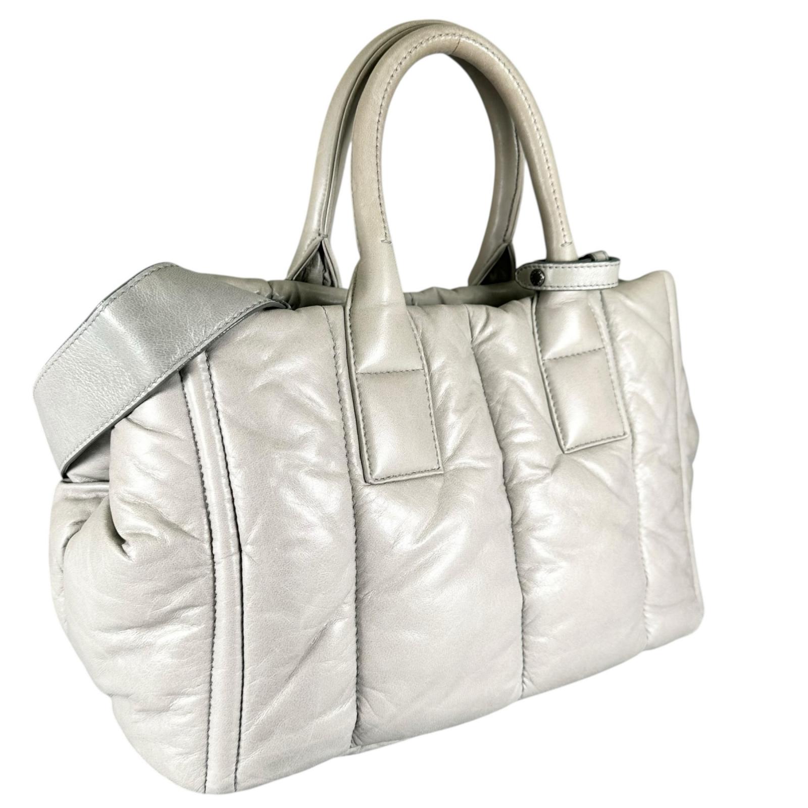 PRADA Nappa bomber Handbag gray Women 2way【used】 | eBay